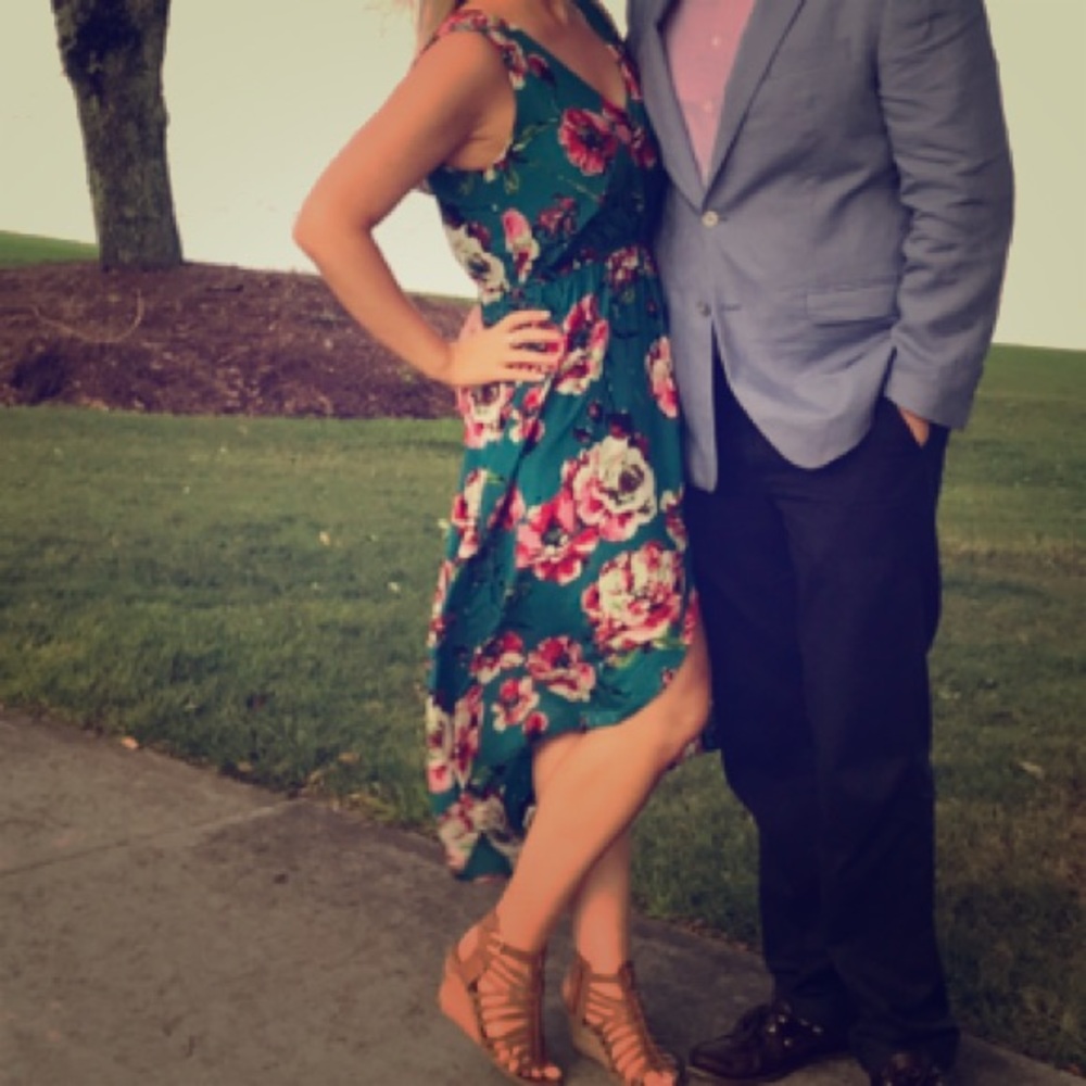 Turquoise floral high-low Lucky dress